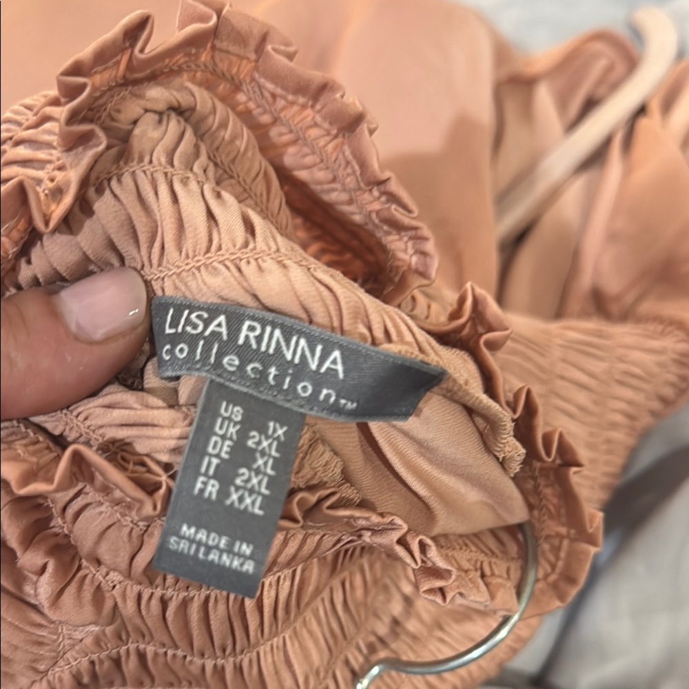 NWOT Lisa Rinna Collection Ruched High Neck Sleeveless Top in Dark Peachy Mauve - Picture 2 of 6